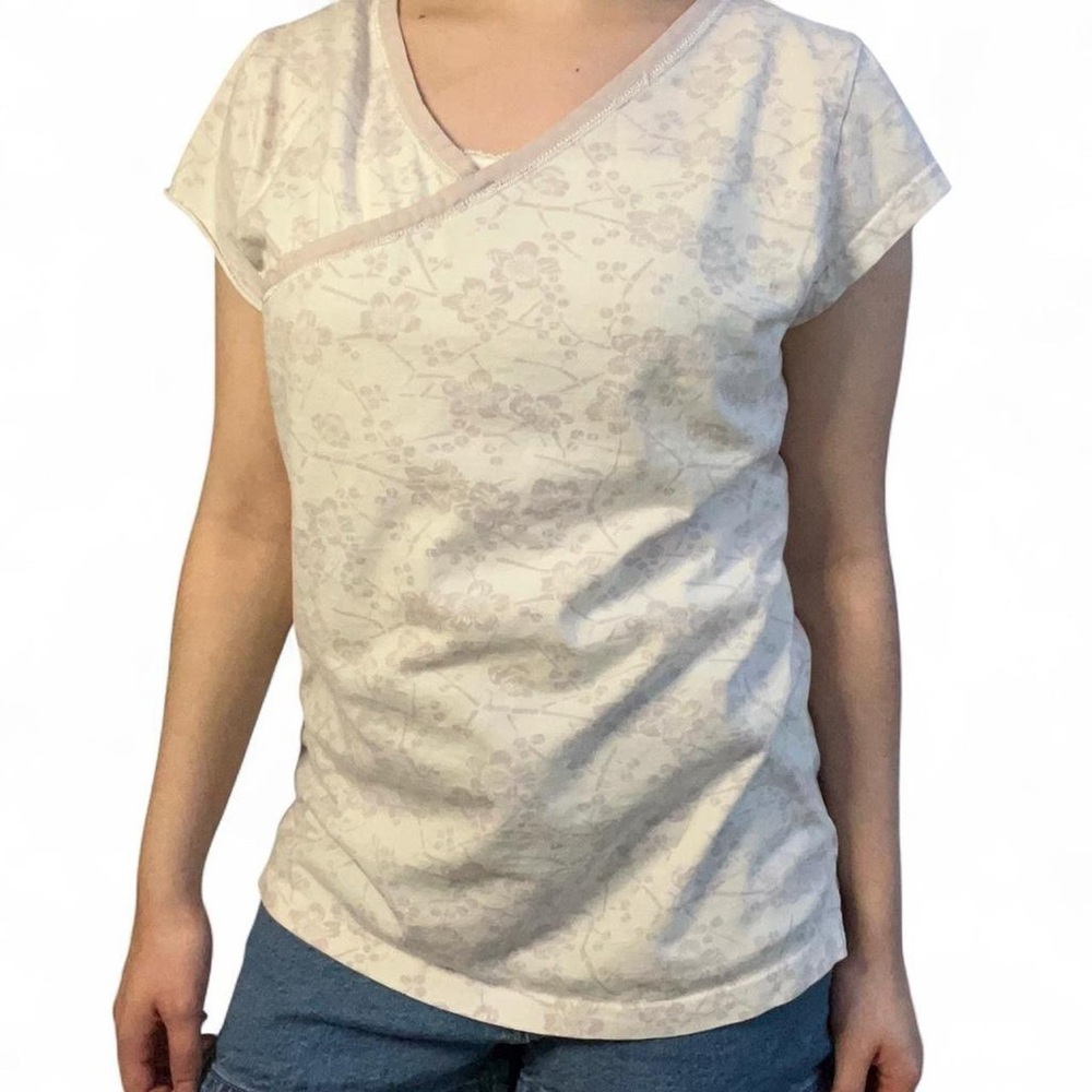 Garnet Hill Y2K  Floral Short Sleeve Top